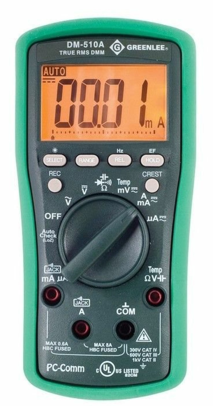 Test & Measurements Greenlee | Greenlee Dm-510A 6,000-Count Digital Multimeter, 1000V, 8A (Dm-510A)