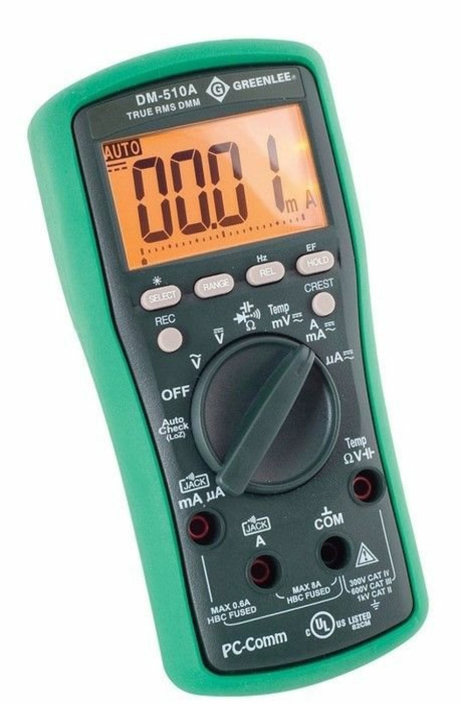 Test & Measurements Greenlee | Greenlee Dm-510A 6,000-Count Digital Multimeter, 1000V, 8A (Dm-510A)