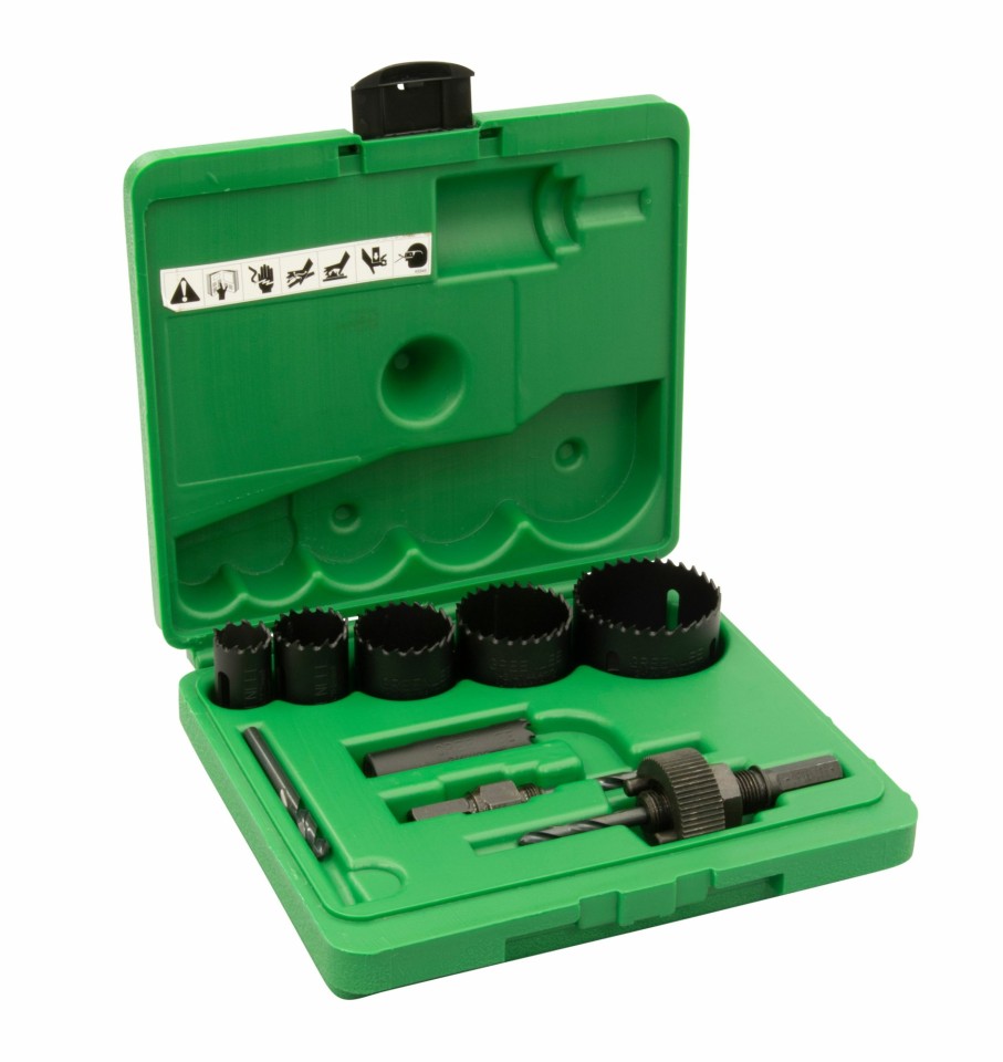 Electrician's Tools Greenlee | Greenlee 889 9-Piece Plumber'S Hole Saw Set With 3/4" - 2-1/4" Saws