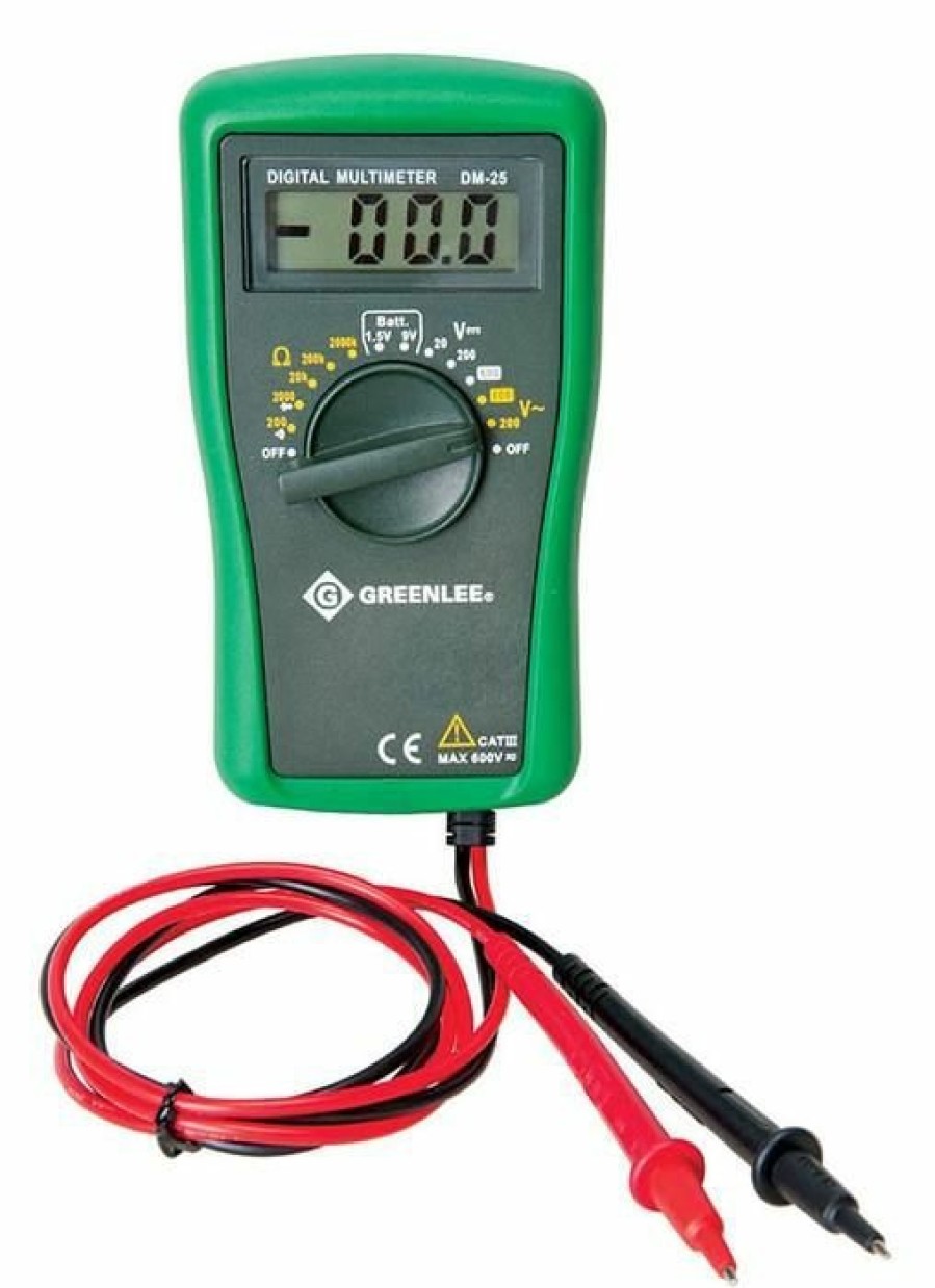 Test & Measurements Greenlee | Greenlee Dm-25 Manual Ranging Digital Multimeter, 600V (Dm-25)