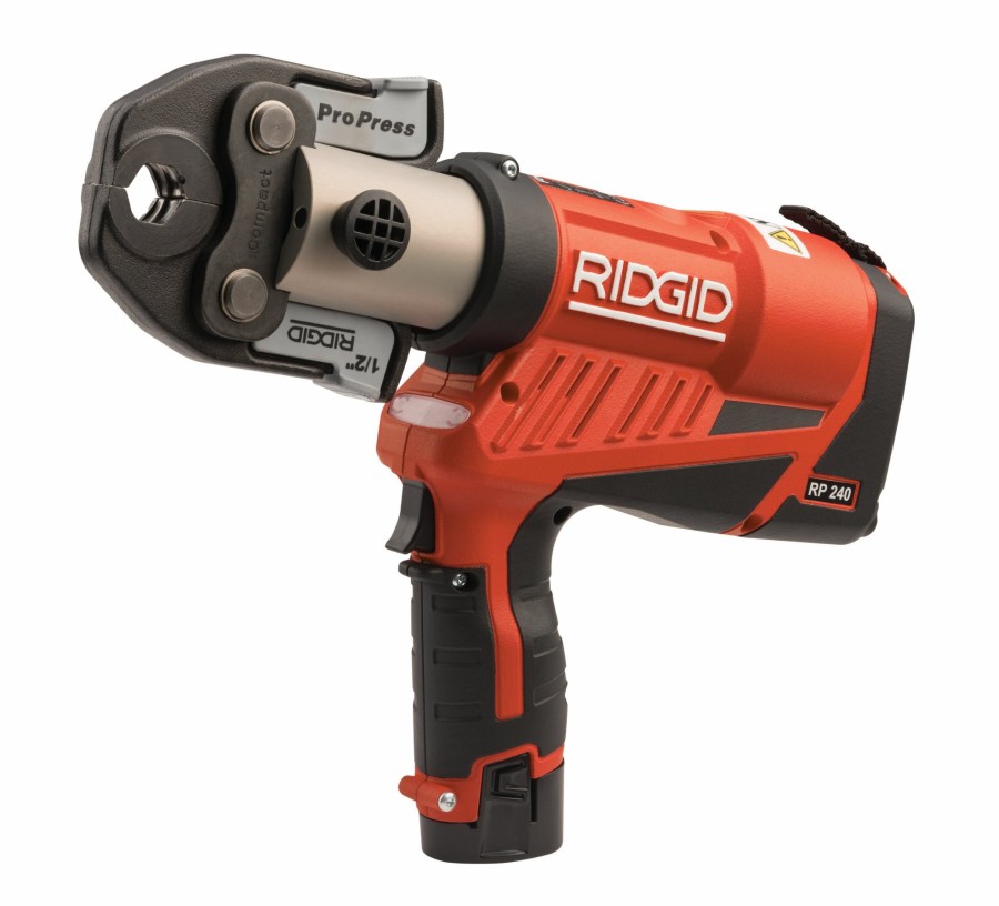 Plumbing Tools Ridgid | Ridgid 57398 Rp 240 Compact Press Tool, Porpress Jaws 1/2 To 1 1/4 Inch