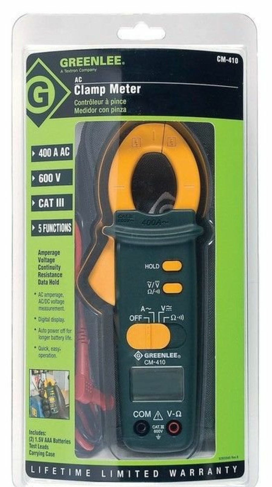 Test & Measurements Greenlee | Greenlee Cm-410 Ac Clamp Meter, 600V, 400A